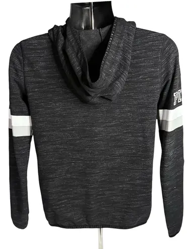 PINK - Victoria's Secret PINK by Victoria’s Secret Hoodie Small Black Heather Zip Up Logo Sweatshirt