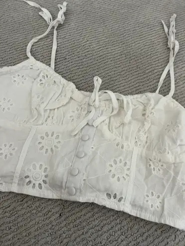 Princess Polly Floral Eyelet Crop Tank Top thumbnail 2