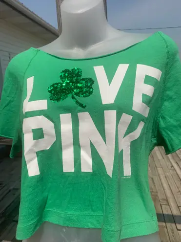 PINK - Victoria's Secret Victoria’s Secret PINK Lucky SEQUIN BLING CROP TOP