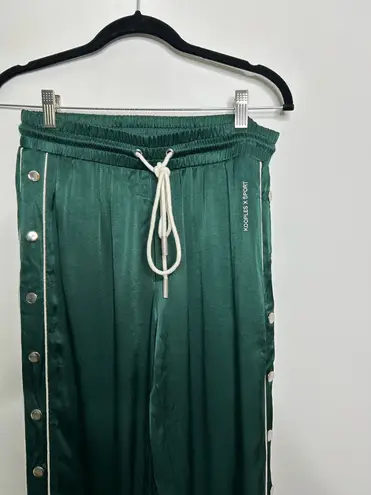 The Kooples Piped Side-Snap Drawstring Track Pants Green