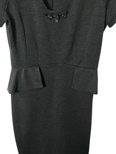 Danny & Nicole Charcoal Gray Peplum Dress - Size 12 Elegant Formal & Office Wear
