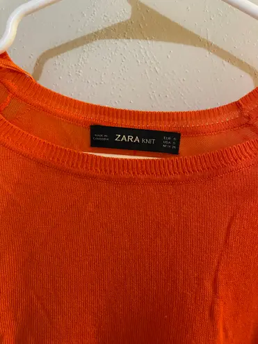 ZARA Knit Orange Long Sleeve