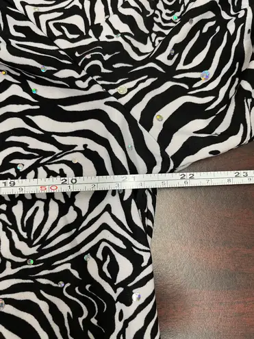 Rebecca Malone Black and White Sparkle Blouse Size Medium