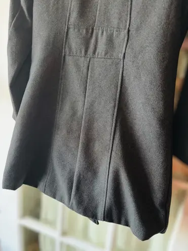 Miss London Womens Medium Charcoal Gray Asymmetric Zip Urban Mod Wool Blend Coat