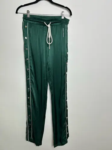 The Kooples Piped Side-Snap Drawstring Track Pants Green