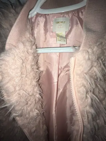 Forever 21 Fluffy Light Pink Bomber Jacket