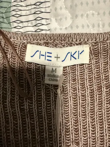 She & Sky NWT  Brown twist front sweater Medium thumbnail 4