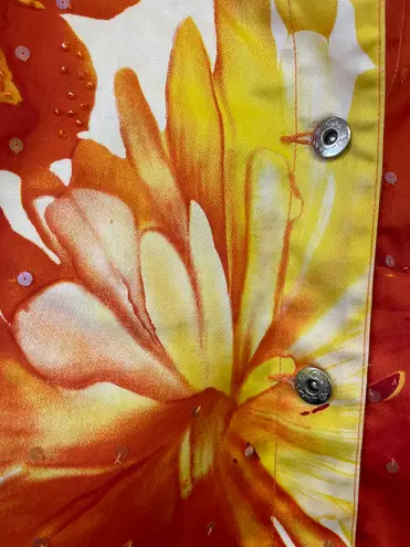 Diane Gilman Rare Floral Sequin Embellished Vibrant Jacket 1X