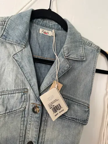 Faherty Utility Denim Romper NWT Button Down Sleeveless