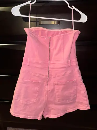 Lane 201  Pink Denim Romper