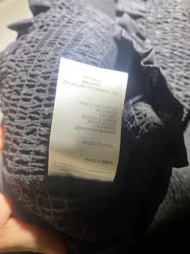 Laundry by Shelli Segal NWOT Beautiful Black on Black Polka Dot See Through Long Sleeve Blouse ( M )