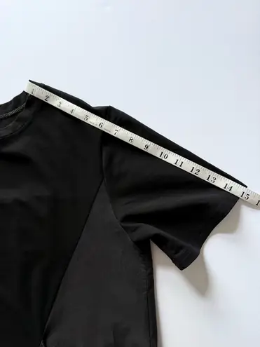 Beulah Style Black Asymmetric Pocket Midi Dress Cotton Blend Crew Neck One Size