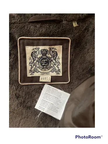 Esprit waterproof brown hooded quilted zip up jacket , M