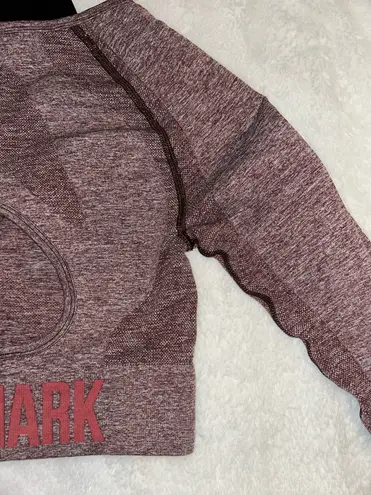 Flex Gymshark Cropped Long Sleeve Crop Top Red Size M