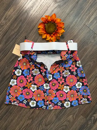 Unique Vintage NWT SMAK PARLOUR Black/Purple Floral Easy Does It Skirt X-SMALL