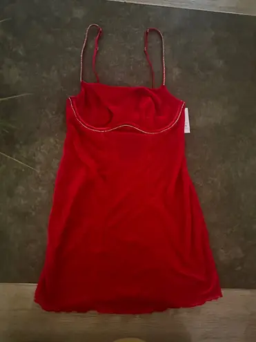 Auden Women's Rhinestone Lingerie Dress - Red