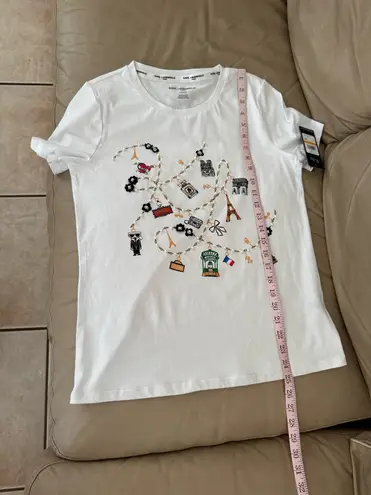 Karl Lagerfeld PARIS Embellished T-Shirt. Size S. MSRP $49