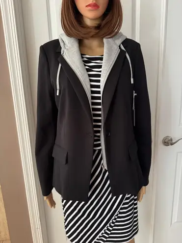 Ecru Black Blazer with Grey Hoodie Insert. MSRP $155. Size 12P
