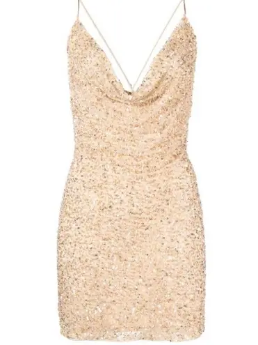 Retrofête Retrofete Mich Embellished Party Celebrity Sequin Mini Dress Pink Size M NWT