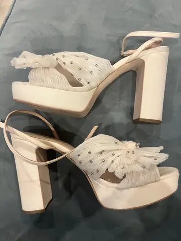Loeffler Randall Natalia jeweled rhinestone bow platform bow heels