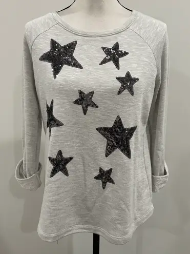 Chelsea And Theodore Sequin Star Sweatshirt Gray