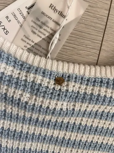 Rhythm NWT Corsica Striped Knit Oversized Sweater in Blue Stripe