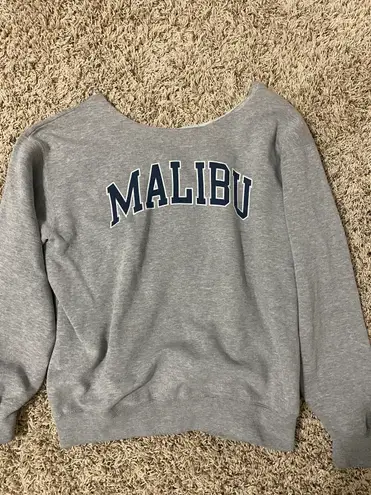 Brandy Melville Malibu Gray Crewneck with Cut Collar