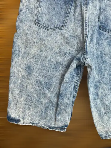 Vintage Dirty Dancing Juniors Sz 17/18 Acid Wash Denim High Rise Bermuda Shorts Blue