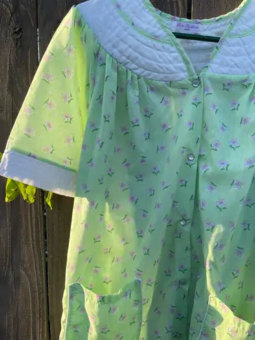 Vintage La ti fashion lingerie cottagecore floral print green gown Size M