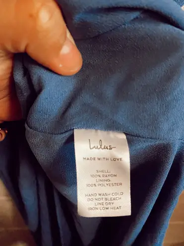 Lulus nwt  heart of marigold denim blue wrap maxi dress