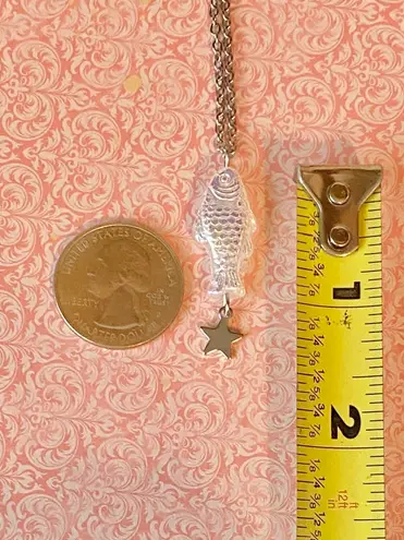 Handmade quality Czech glass fish & star boho funky fairy necklace🌀🐟💚