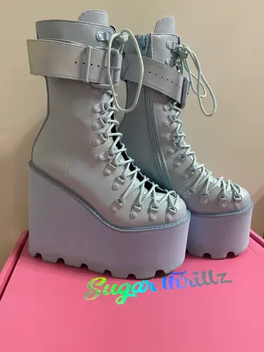 Sugar Thrillz Baby Blue Traitor Boots Size 7 - $53 (53% Off