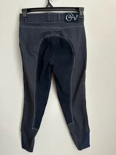Ovation Riding pants Softflex Classic Full Seat Breech Indigo Sz 28 Regular Blue