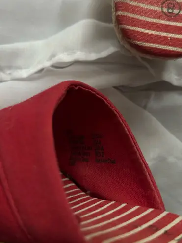 White Stag Stripped Open Toe Wedge Sandals