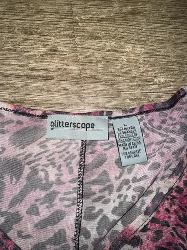 Vintage Y2K Gitterscape Pink Cheetah Print Flowy Dress