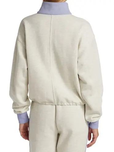 STAUD Alys colorblock cotton-blend half-zip sweatshirt sweater size S small