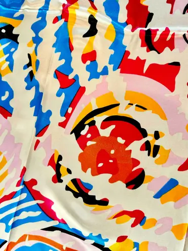 VTG RETRO Abstract Multicolor artwork Square oversized silky scarf 35’/35’ Multiple