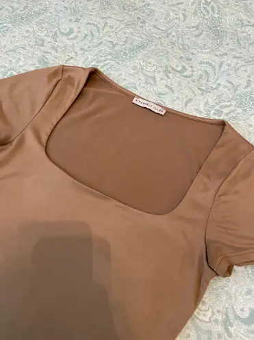 Sincerely Jules Square Neckline Brown Top