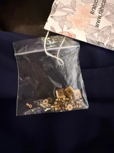 Rahi Cali NWT Dark Purple Beaded Tie Open Back Women's Top