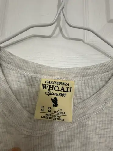 Cute And Basic Ribbed Crop Top Gray Size M