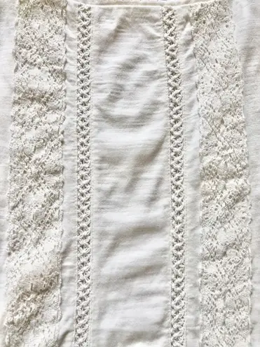 Kaari Blue Cream Lace Boho Blouse