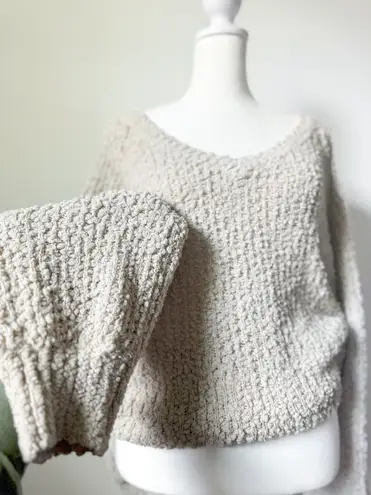Cream Popcorn Sweater Size L