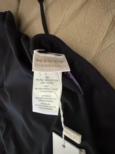 Milly CABANA Solid Carvico Vita Deep V One Piece Black. MSRP $295. Size M