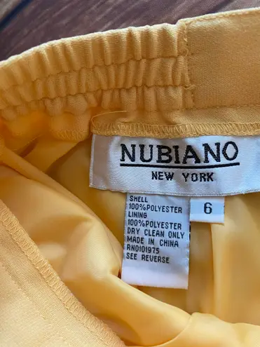 Nubiano New York Vintage Women Ruffled Yellow Midi Wrap Skirt Size 6