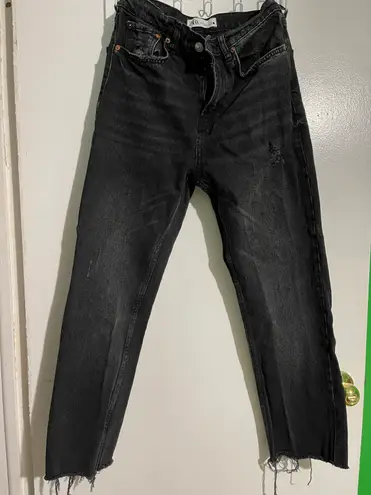 ZARA High Waisted Black Denim Jeans