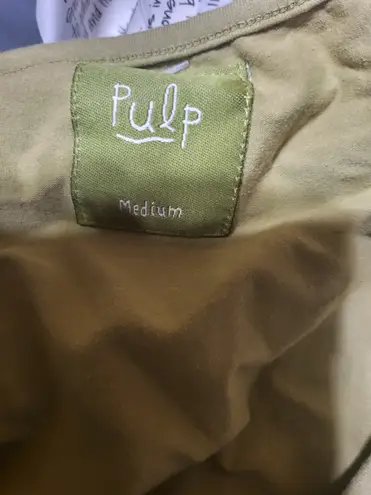 Pulp women's wrap over 3/4 sleeve tea leaf bronze shirt M Multiple Size M