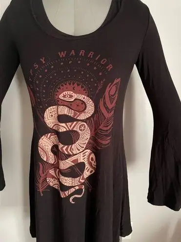 Gypsy Warrior Woman’s Casual Dress With Bell Sleeves and Bell Hem Size M