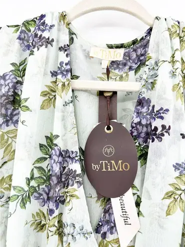 byTiMo Ruffle Chiffon Floral Print Mini Dress in Wallpaper Size S NWT