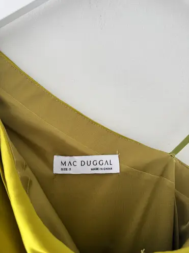 Mac Duggal Green High Low One Shoulder Gown