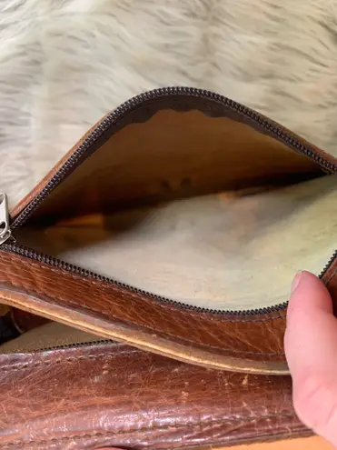 Vintage Leather Boho Hippie Purse Brown